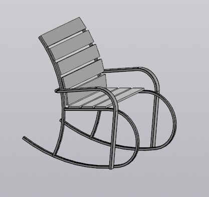 3D модель Кресло качалка из труб