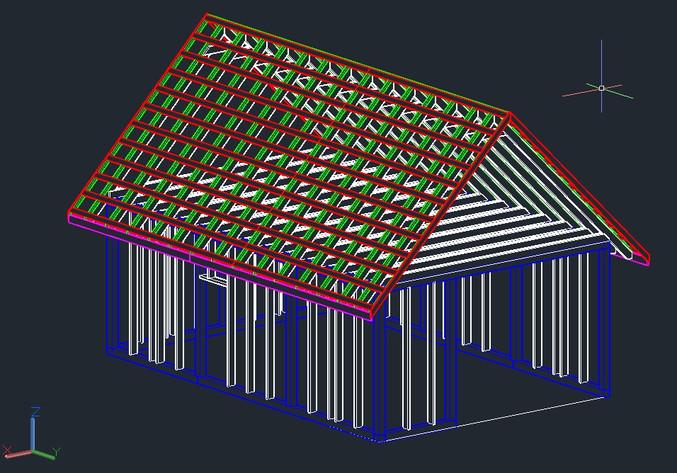3D модель Гараж каркасный 6х9