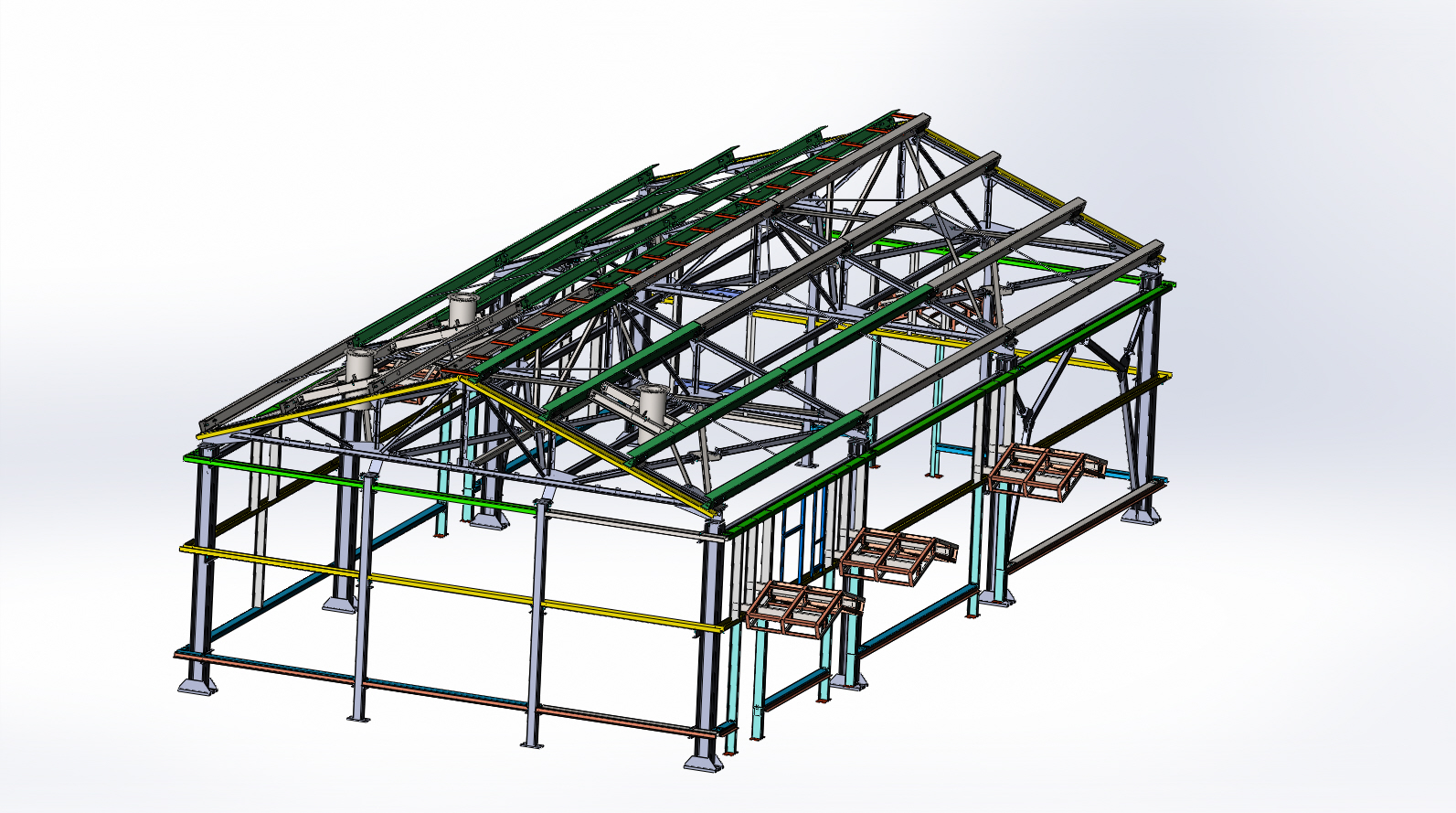 3D модель Сборно-разборный каркас здания 18500х9500х6000