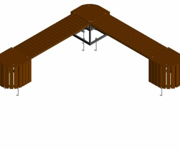 3D модель Скамейка парковая угловая 2500х2500х510