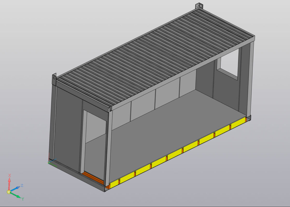 3D модель Вагончик бытовка сборный 3000*6000*3000