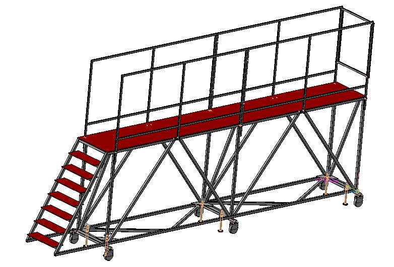 3D модель Площадка с лестницей 6045*3000*900 мм