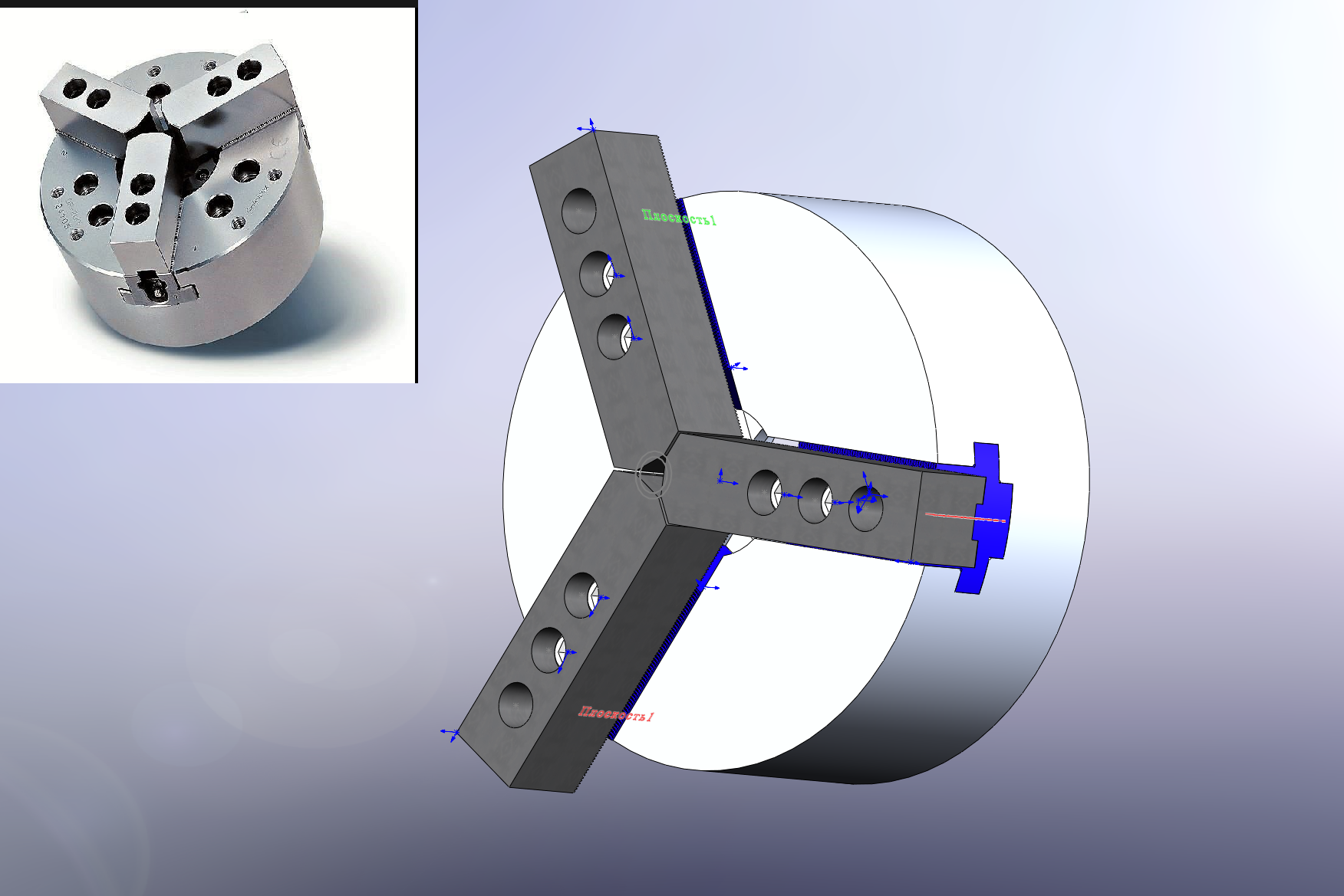 3D модель Сырые удлиненные кулачки c токарным патроном CHANDOX OP-210 для станков с ЧПУ