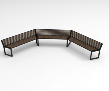 3D модель Скамейка парковая, модульная из 3 частей
