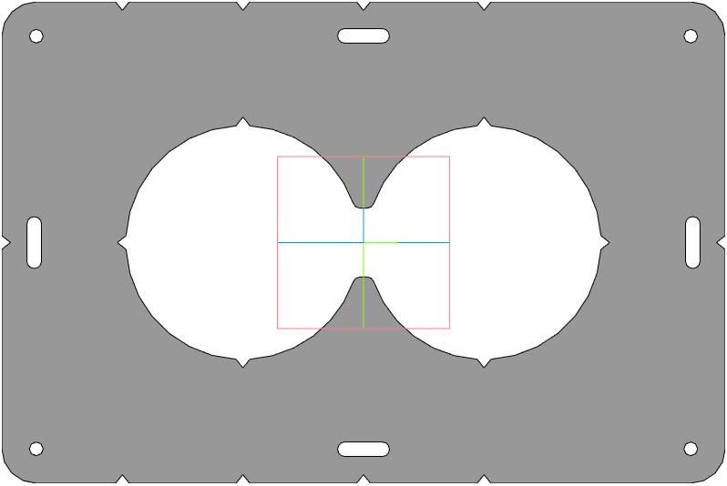 3D модель Шаблона для подрозетника с 2 отверстиями ф68