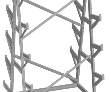 3D модель Стеллаж елочка для арматуры