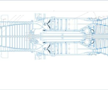 Чертеж Авиационный двигатель Т-56