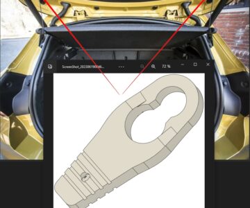 3D модель Крючок удержания полки багажника BMW X2