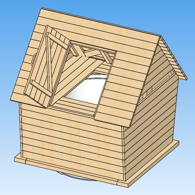 3D модель Колодец (домик колодца деревянный) вариант 1