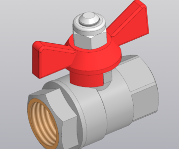 3D модель Кран шаровой "бабочка" G 1/2