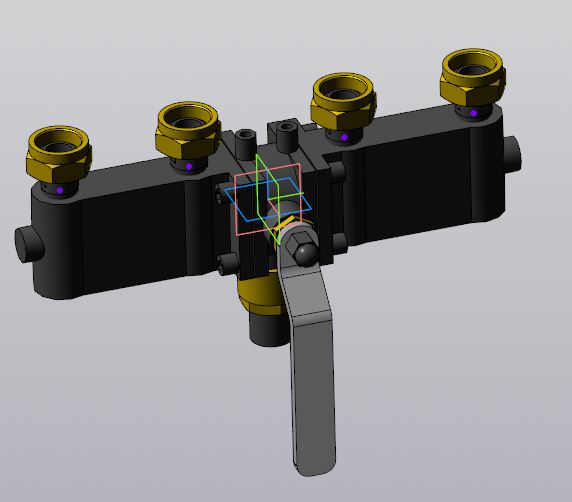 3D модель Трехходовой криогенный шаровый кран T305DQ25-4Х25.GH CCK