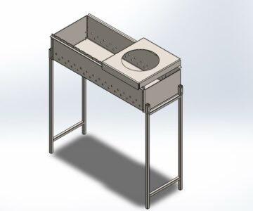 3D модель Мангал складной с чашей для казана