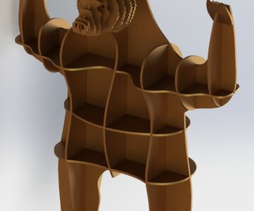 3D модель Полка Медведь из фанеры