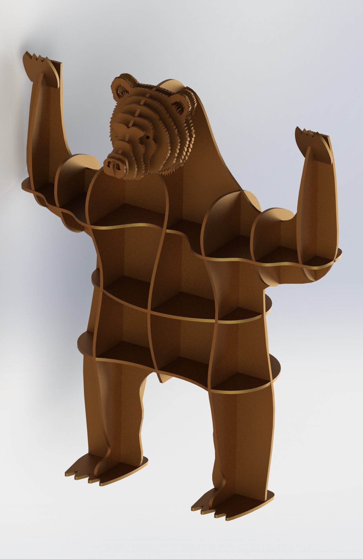 3D модель Полка Медведь из фанеры