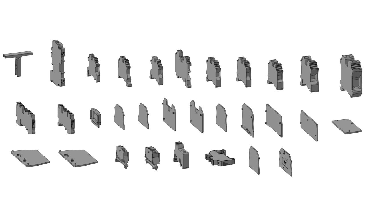 3D модель Набор клемм, торцевых крышек и концевых стопоров Degson