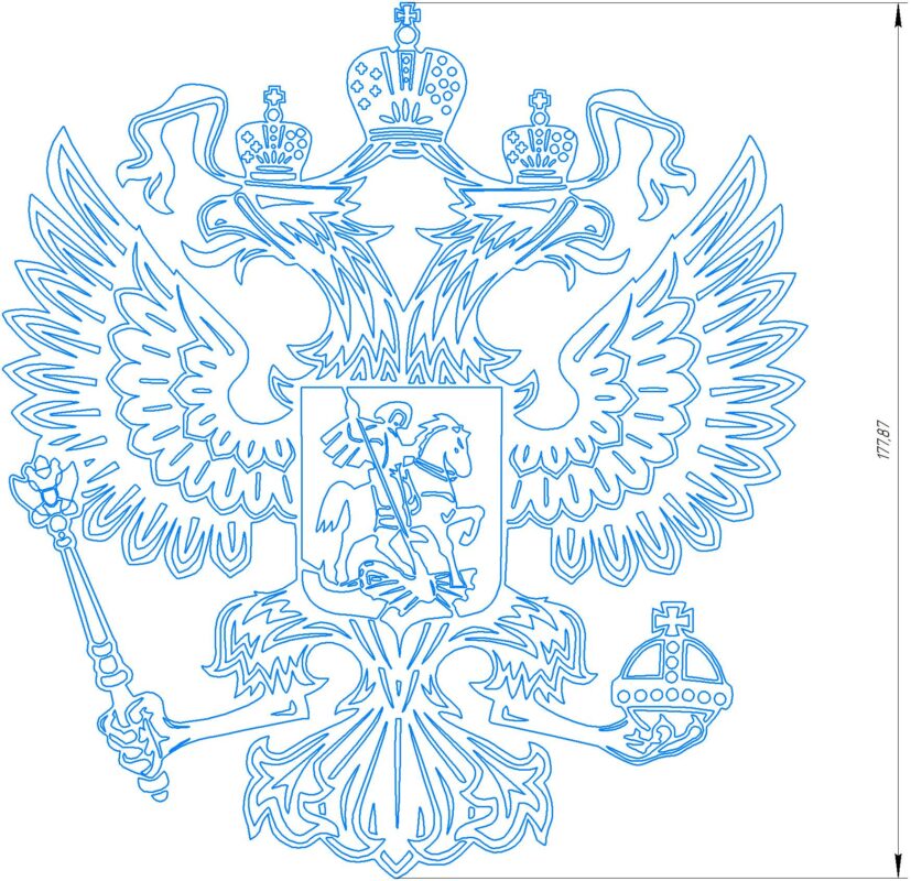 3D модель Сувенир настольный "Герб России на подставке"