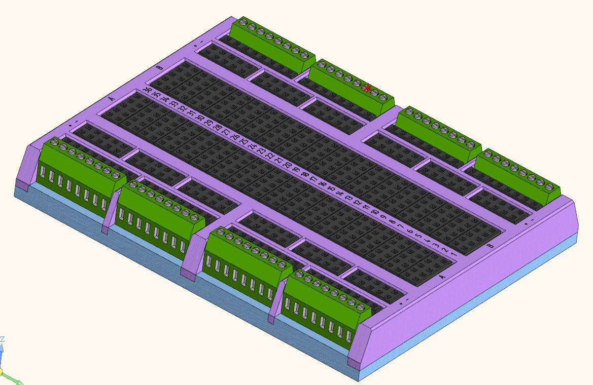 3D модель Беспаечная макетная плата (breadboard)