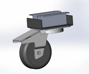 3D модель Поворотное колесо с тормозом Ф100мм