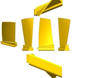 3D модель Рабочая лопатка 3 ступени КВД ТРДД