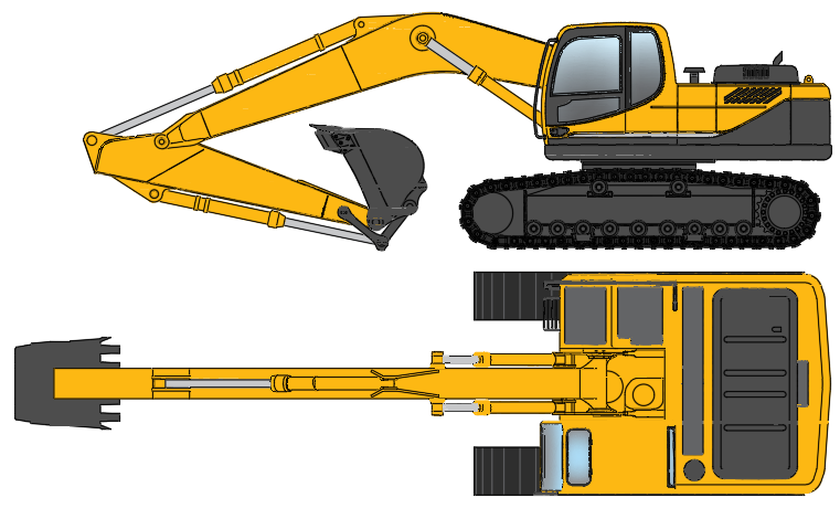 Чертеж Динамический блок экскаватора Hyundai R220-9S