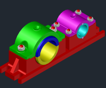 3D модель Опора подшипниковая МЧ00.43 в AutoCAD