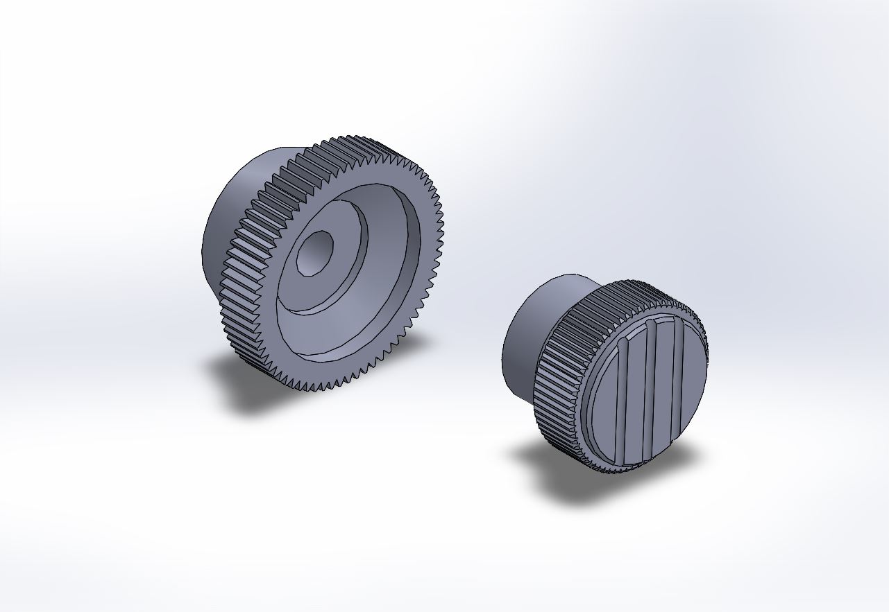3D модель Рукоятка с накаткой ВК7.0007.020504 и ручка NOVO grip K0110.004
