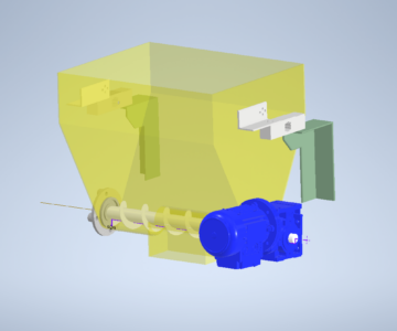 3D модель Дозатор сыпучих  на тензодатчиках со шнековой выдачей