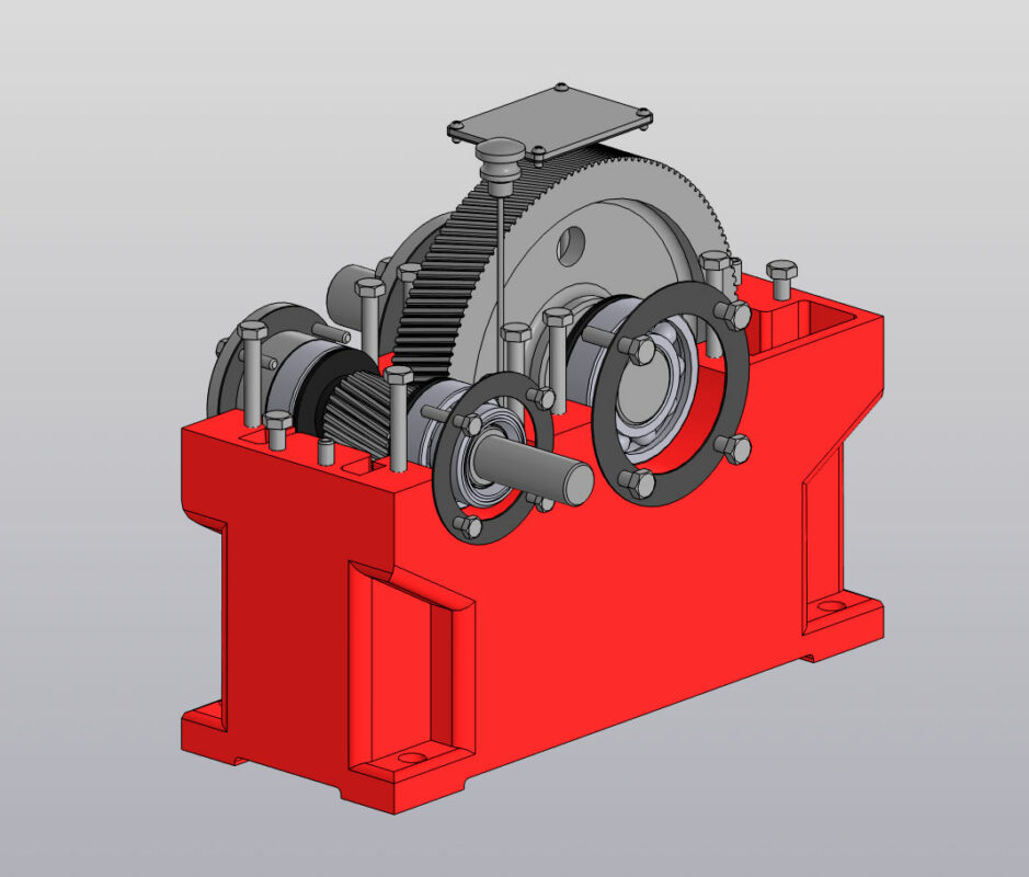 3D модель Редуктор цилиндрический косозубый i=5