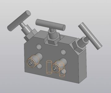 3D модель Блок клапанный 3-х вентильный Элемер-БК С30