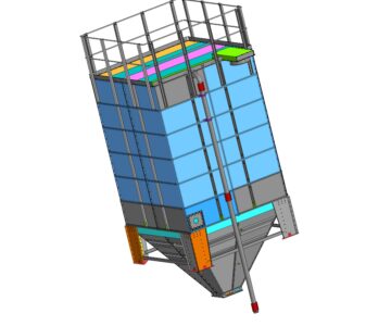 3D модель 3д модель Бункер 3м х 3м для хранения зерна в сборе