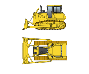 Чертеж Динамический блок бульдозера KOMATSU D65EX-16