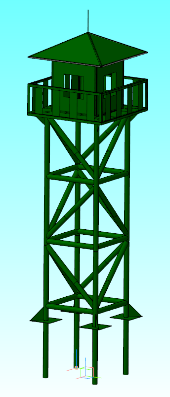 3D модель Макет пограничной вышки H=5м