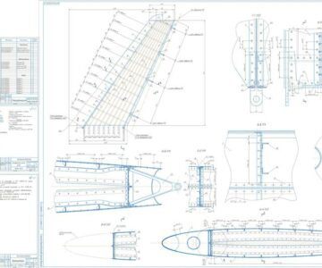 Чертеж Проектирование киля самолёта Ан-140
