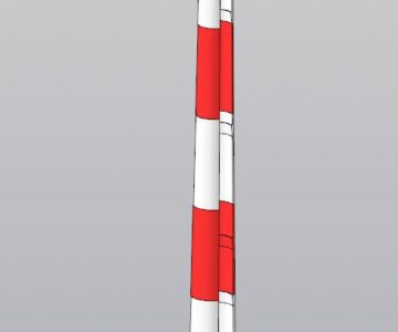3D модель Дымовая труба 145м, с разрезом.