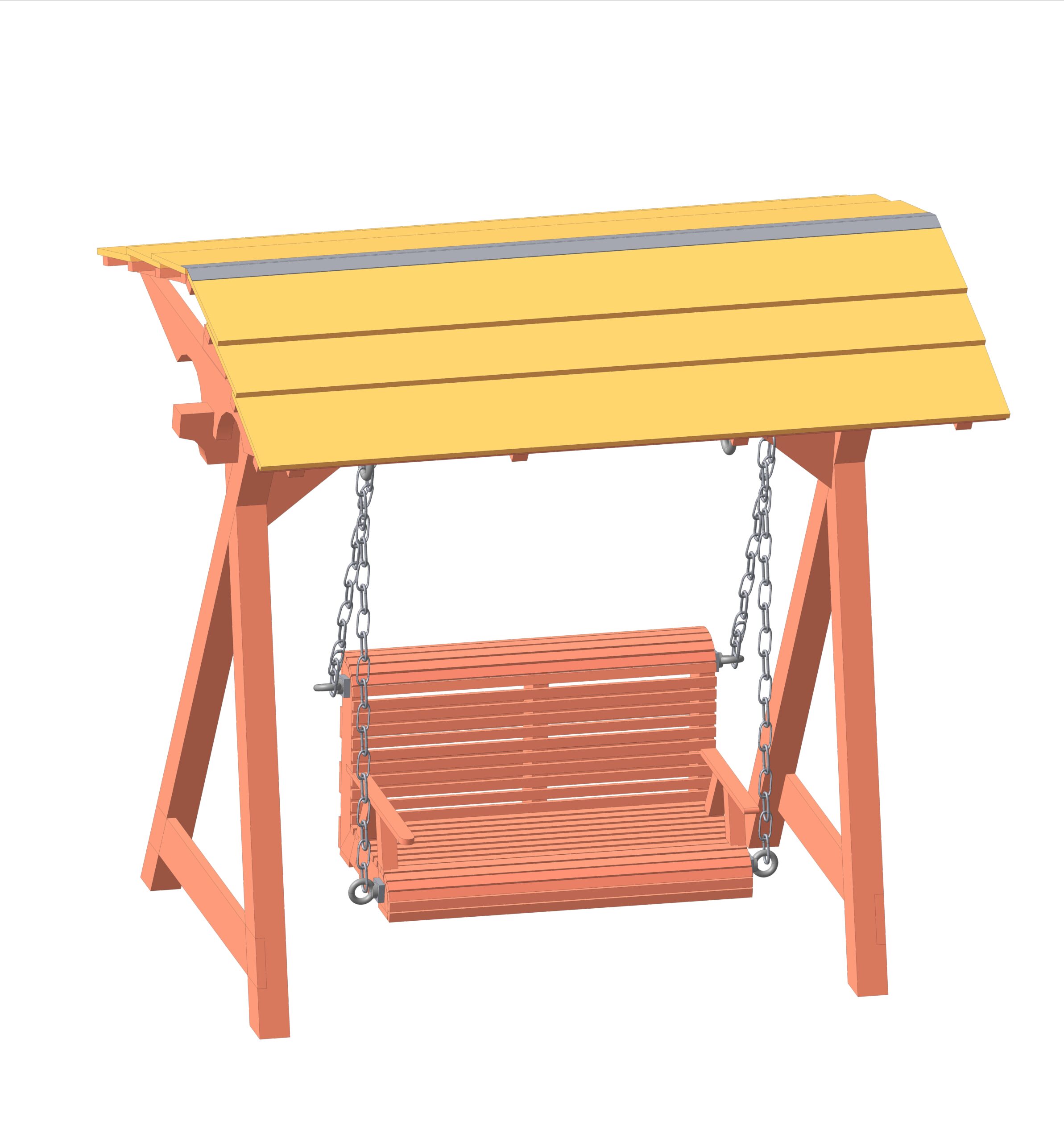 3D модель Качели садовые на три человека