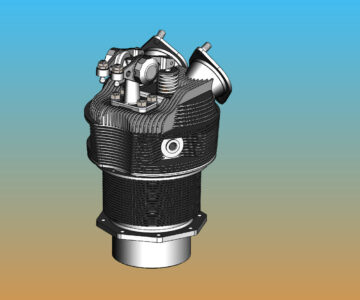 3D модель Цилиндр авиационного мотора М 11