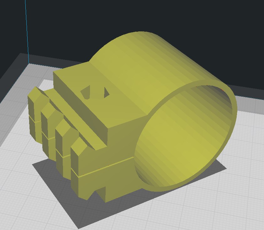 3D модель Крепление планки вивера на резервуар d38