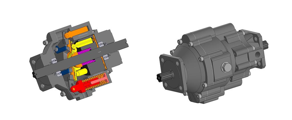 3D модель Аксиально-плунжерный насос-мотор с наклонным диском НМП-50