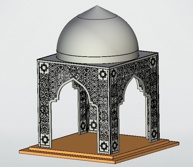 3D модель Беседка 3080*3000 с куполом
