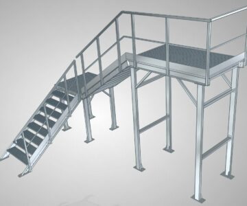3D модель Лестница 2-х маршевая с площадками 3760х5543х4133