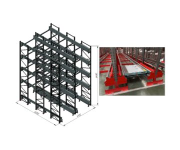 3D модель Глубинный стеллаж (система Шаттл) 6200 х 4930 х 6480 мм.