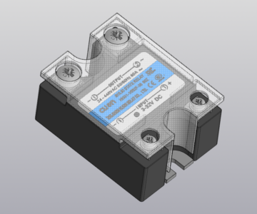 3D модель 3D модель реле HHG1-1_032F-38-60A, Реле 3-32VDC, 60A_440VAC