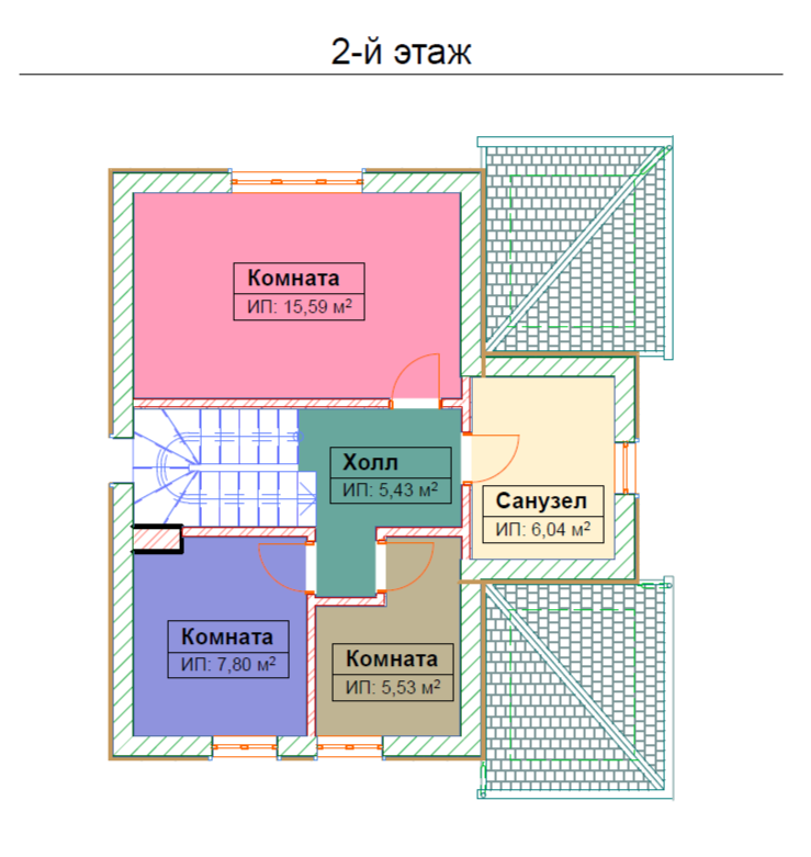 3D модель Коттедж 2 этажа 89,6м2