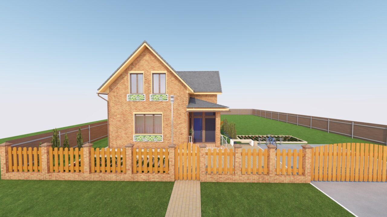 3D модель Коттедж 2 этажа 89,6м2