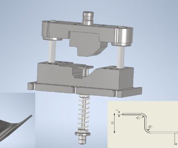 3D модель Гибочный инструмент с пружинным выталкивателем деталь скоба