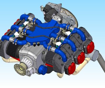 3D модель Оппозитный авиационный шестицилиндровый двигатель 180 л.с.