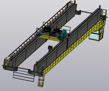 3D модель Кран мостовой электрический двухбалочный грузоподъемностью 60 и 12,5 т
