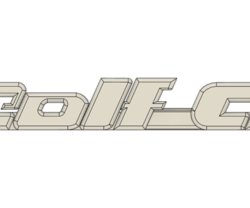 3D модель Шильдик на автомобиль Golf 2 1.3 ,бензин. Задняя крышка