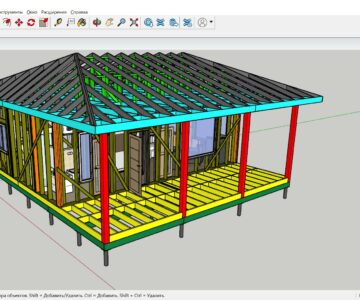 3D модель Проект одноэтажного каркасного жилого дома пл.80 м2