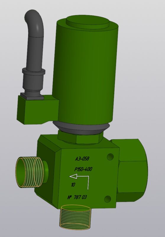 3D модель Электропневмоклапан АЭ-056